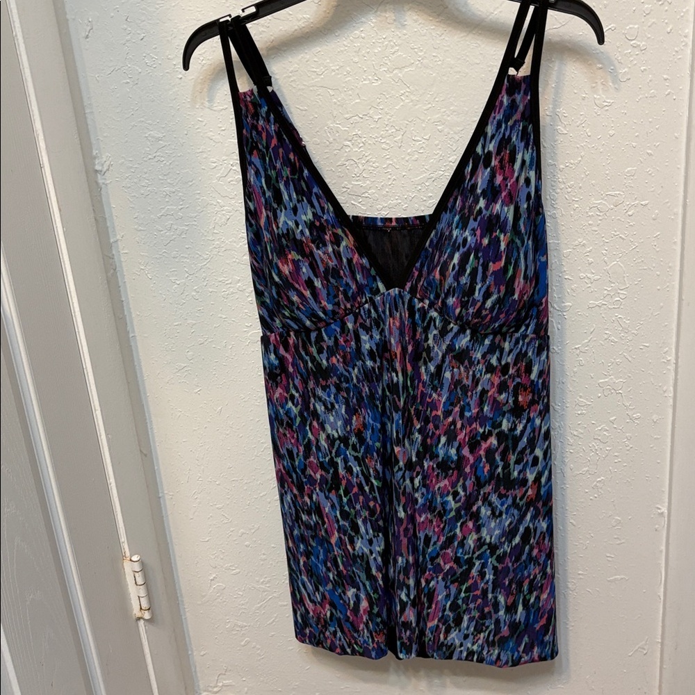 Plus Size Trimshaper Tracey Black Multi Swimdress Size 18 - Picture 1 of 14